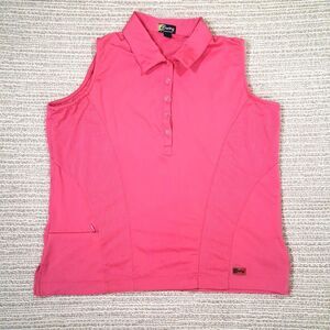 l womens bette & court swing sleeveless golf polo shirt collared pink activewear
